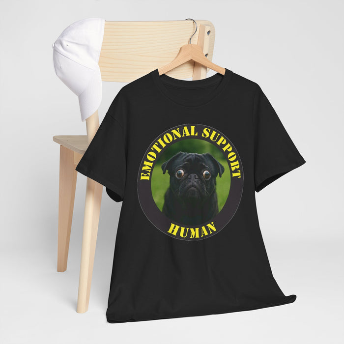 Emotional Support Human T-Shirt — Cute Pug Pet Lover Tee