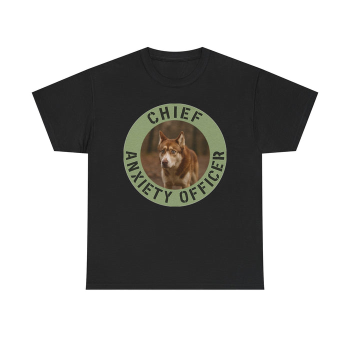 Chief Anxiety Officer T-Shirt — Funny Dog Graphic Tee for Dog Lovers & Anxious Humor