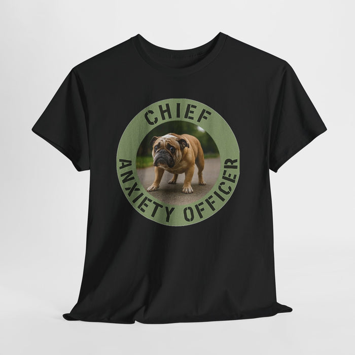 Chief Anxiety Officer T-Shirt — Funny Bulldog Pet Tee
