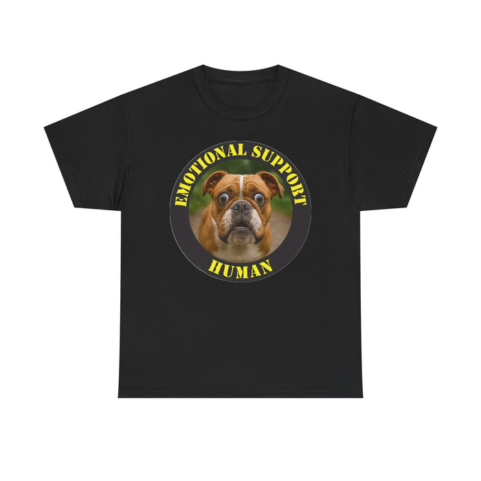 Emotional Support Human T‑Shirt – Funny Bulldog Pet Lover Tee