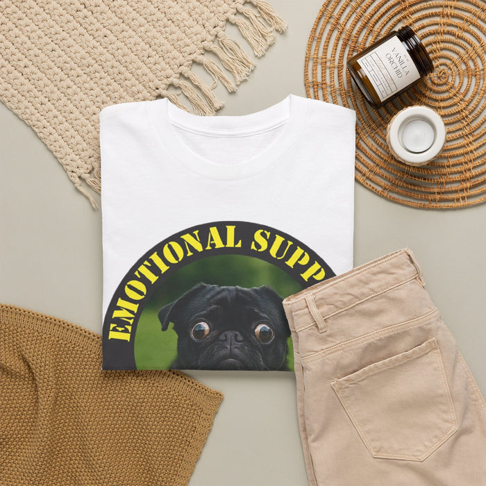 Emotional Support Human T-Shirt — Cute Pug Pet Lover Tee