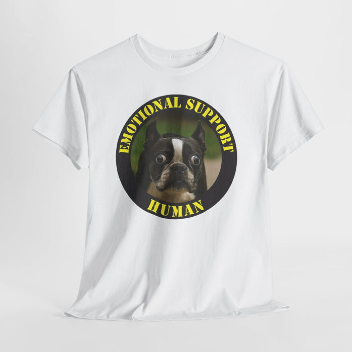 Emotional Support Human Tee — Cute Boston Terrier Pet Lover Shirt
