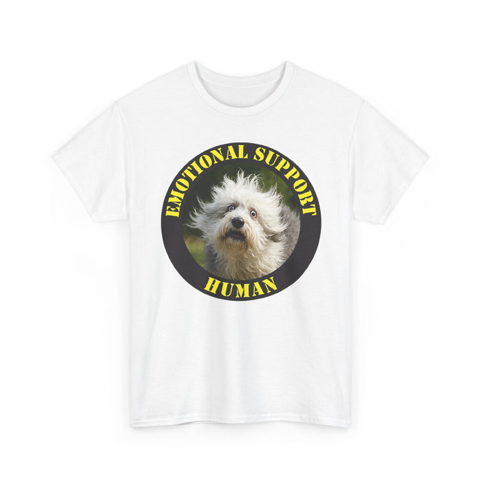 Emotional Support Human T‑Shirt — Cute Rescue Dog Pet Lover Tee