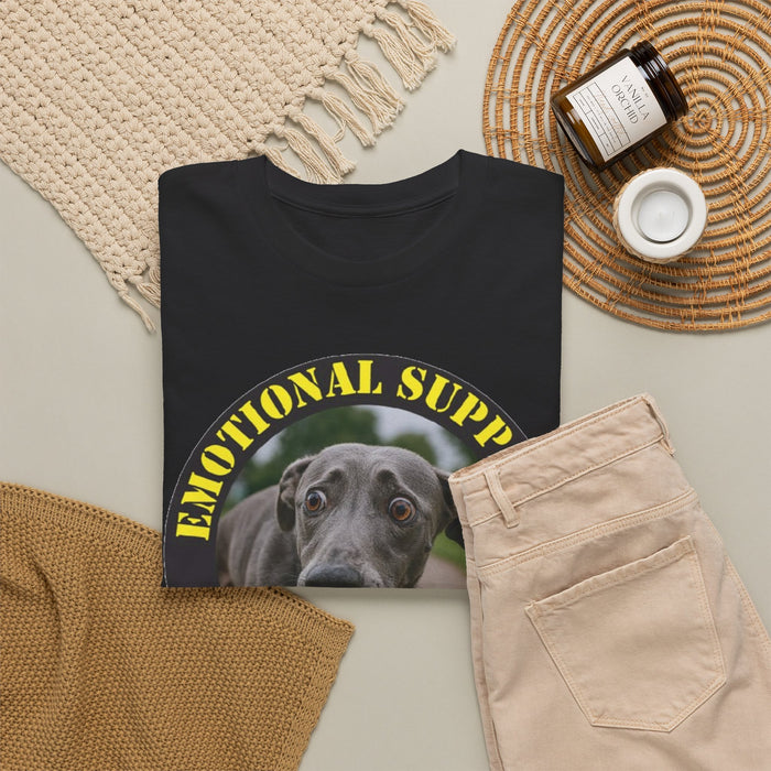 Emotional Support Human T‑Shirt — Rescue Dog Photo Tee for Pet Lovers
