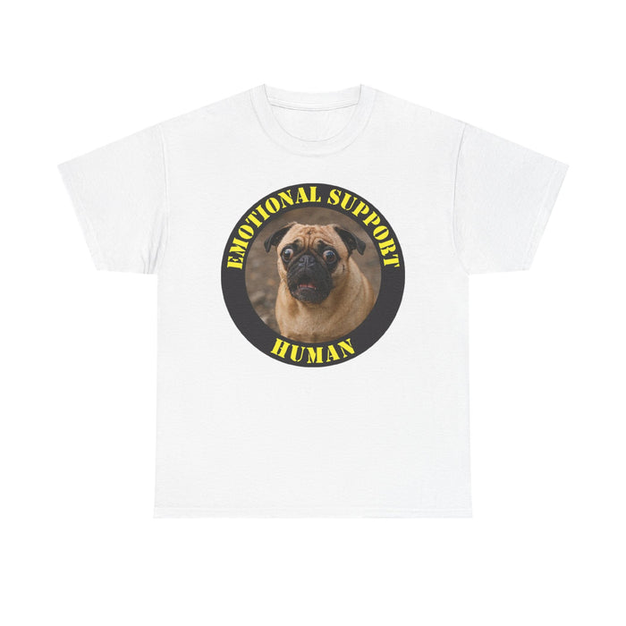 Emotional Support Human T-Shirt – Pug Graphic Tee, Funny Dog Lover Gift