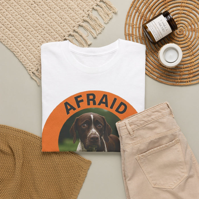 Pointer Afraid But Trying T-Shirt — Motivational Dog Graphic Tee