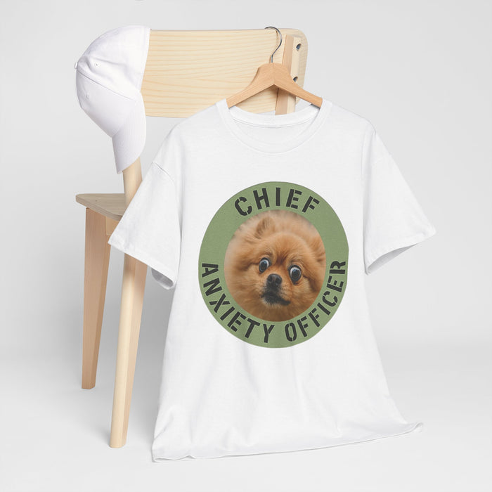 Chief Anxiety Officer Tee — Funny Pomeranian Graphic T-Shirt
