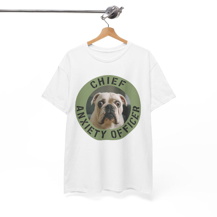 Chief Anxiety Officer T-Shirt – Funny Bulldog Pet Lover Tee