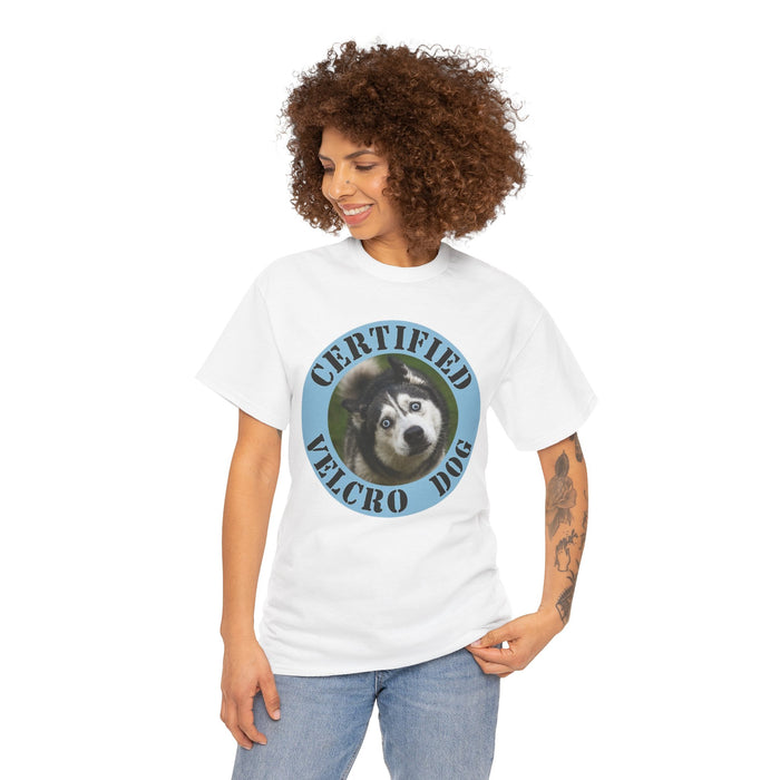 Certified Velcro Dog T‑Shirt — Funny Husky Pet Lover Tee