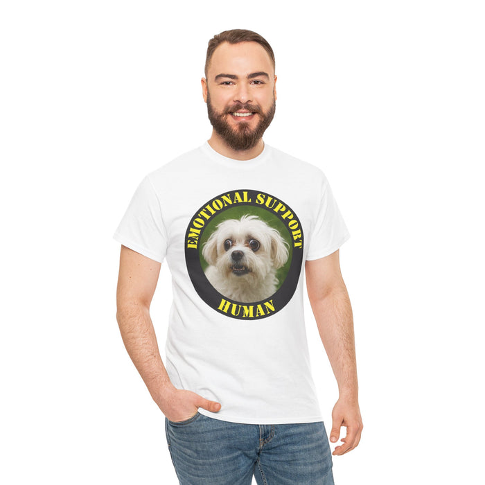 Emotional Support Human T‑Shirt — Cute Dog Photo Tee for Pet Lovers