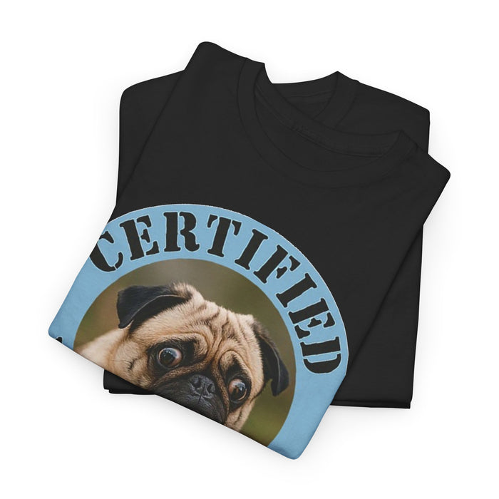 Certified Velcro Dog T‑Shirt — Pug Lover Funny Pet Tee
