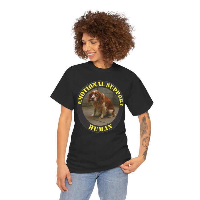 Emotional Support Human T‑Shirt — Cute Spaniel Pet Therapy Tee