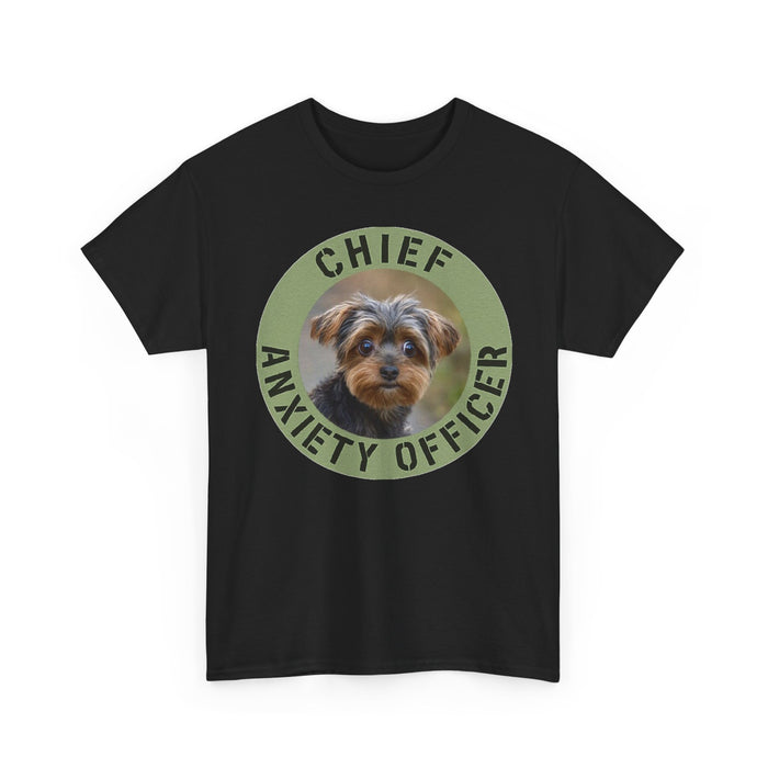 Yorkie Chief Anxiety Officer T-Shirt — Cute Dog Graphic Tee