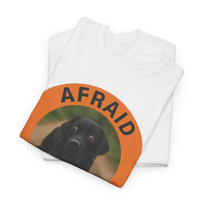 Labrador retriever T-Shirt — "Afraid But Trying" Black Lab Graphic Tee