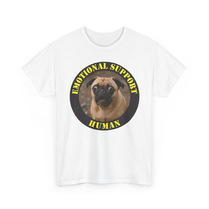 Emotional Support Human T-Shirt – Pug Graphic Tee, Funny Dog Lover Gift