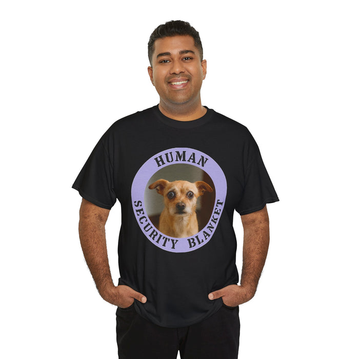 Human Security Blanket T-Shirt — Cute Dog Photo Graphic Tee
