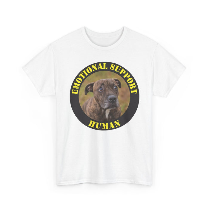 Pit Bull Emotional Support Human T-Shirt – Funny Dog Circle Design
