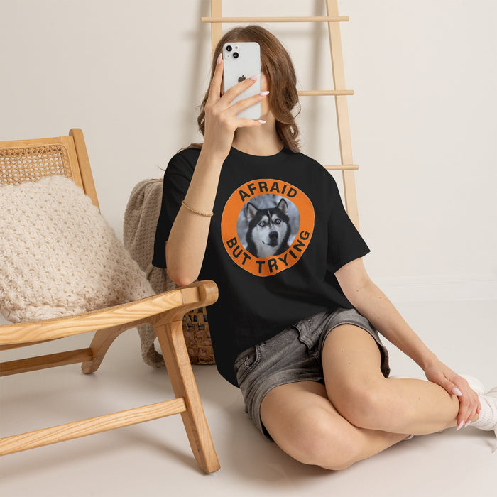 Husky Afraid But Trying Husky Tee
