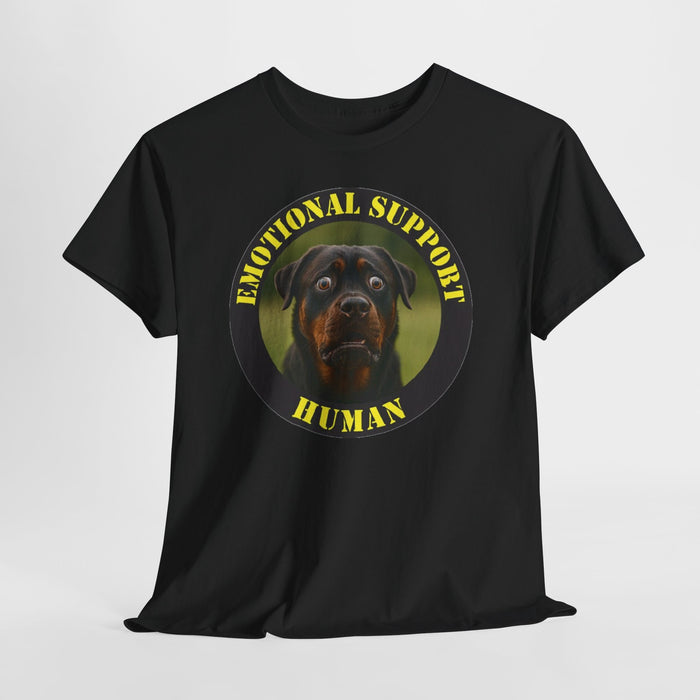 Emotional Support Human T‑Shirt — Rottweiler Pet Lover Gift