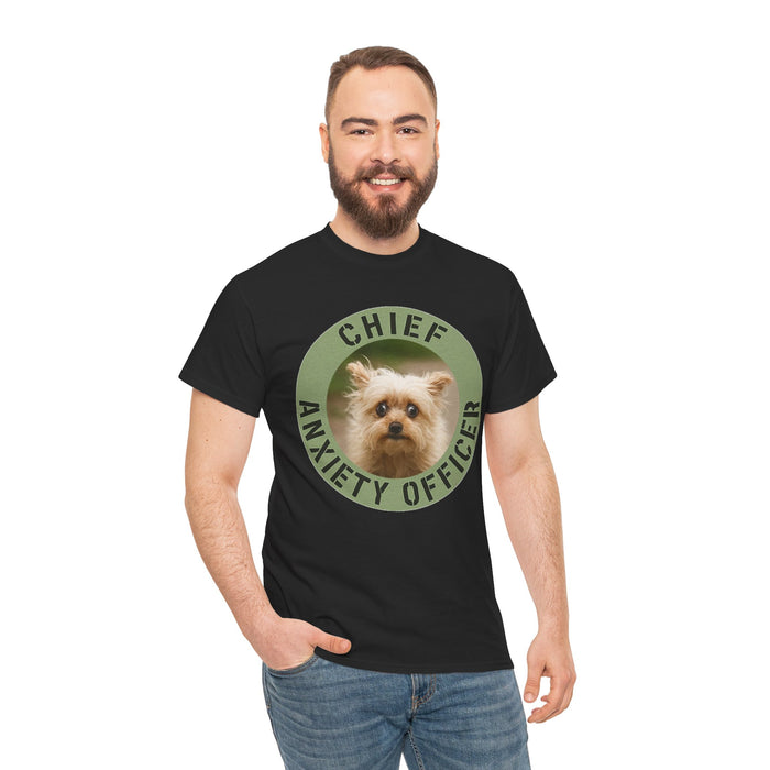 Chief Anxiety Officer T-Shirt — Cute Dog Graphic Tee for Dog Lovers