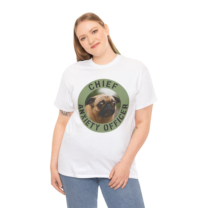 Chief Anxiety Officer Tee — Funny Pug Graphic T-Shirt