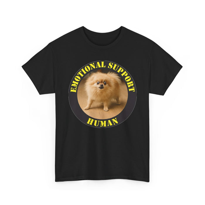 Emotional Support Human Tee — Cute Pomeranian Graphic T-Shirt