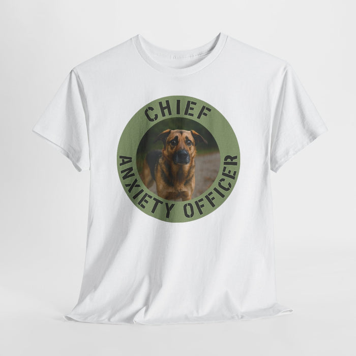 Chief Anxiety Officer Tee — Funny Dog Graphic T‑Shirt