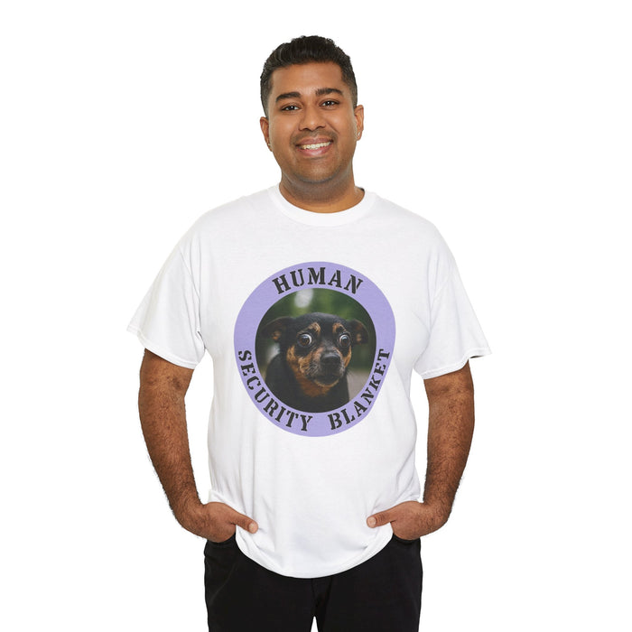 Human Security Blanket T-Shirt — Cute Dog Graphic Tee for Dog Lovers