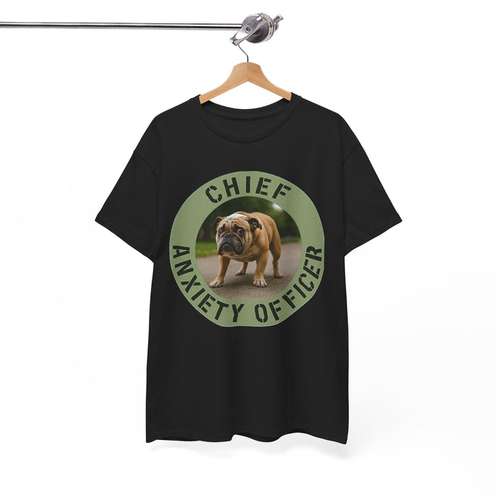 Chief Anxiety Officer T-Shirt — Funny Bulldog Pet Tee