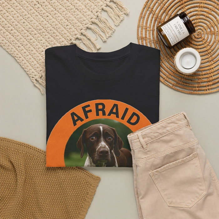Pointer Afraid But Trying T-Shirt — Motivational Dog Graphic Tee