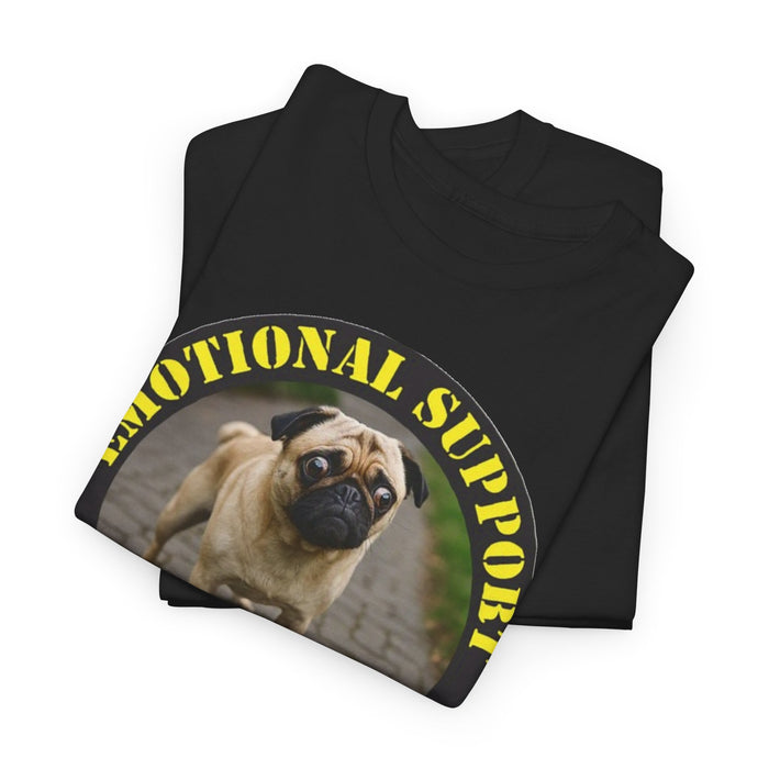 Emotional Support Human T‑Shirt — Funny Pug Pet Lover Tee