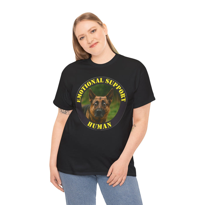 Emotional Support Human T‑Shirt — Dog Photo Badge Tee