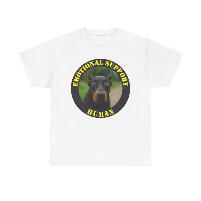 Emotional Support Human T‑Shirt — Doberman Pet Lover Tee