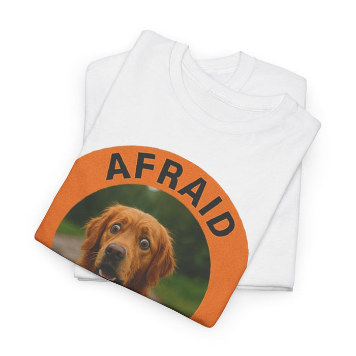 Golden Retriever T-Shirt — "Afraid But Trying" Dog Photo Graphic Tee