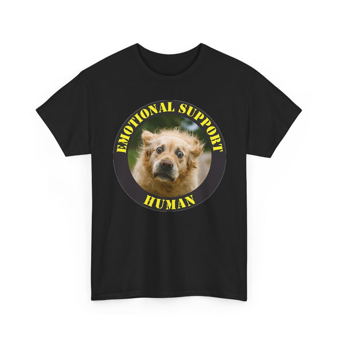 Emotional Support Human T-Shirt — Funny Dog Face Graphic Tee