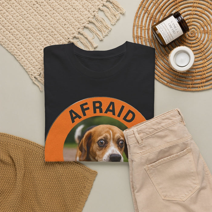 Afraid But Trying Tee — Cute Beagle Dog Motivational Graphic T-Shirt