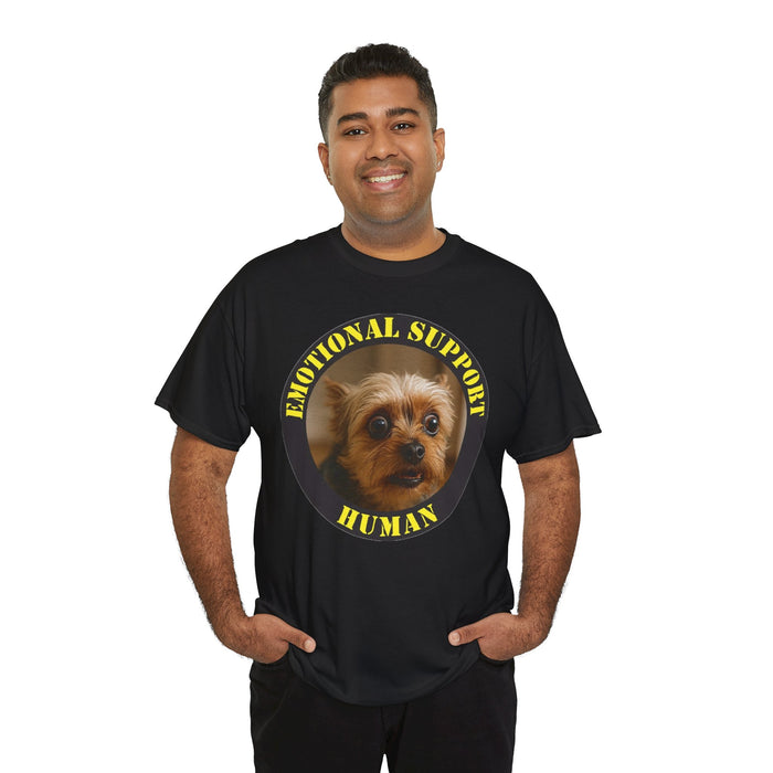 Emotional Support Human T‑Shirt — Cute Yorkie Dog Graphic Tee