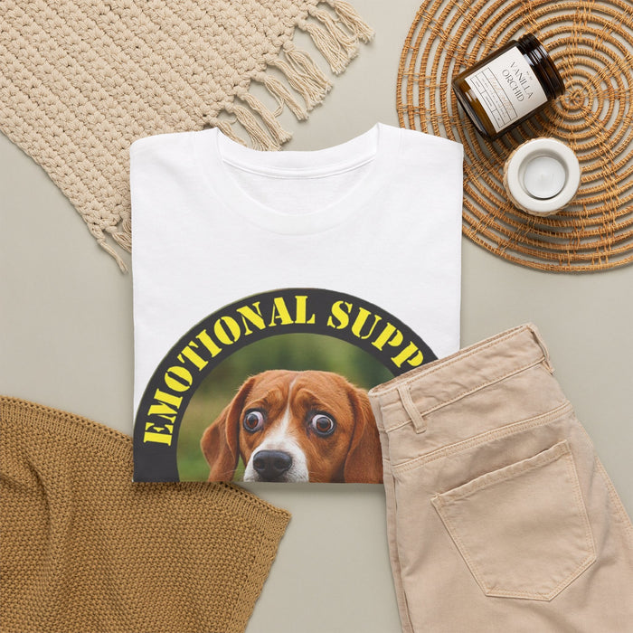 Emotional Support Human Tee — Funny Dog Badge T-Shirt