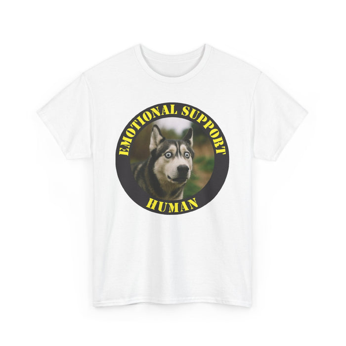 Emotional Support Human T-Shirt — Cute Husky Pet Lover Tee