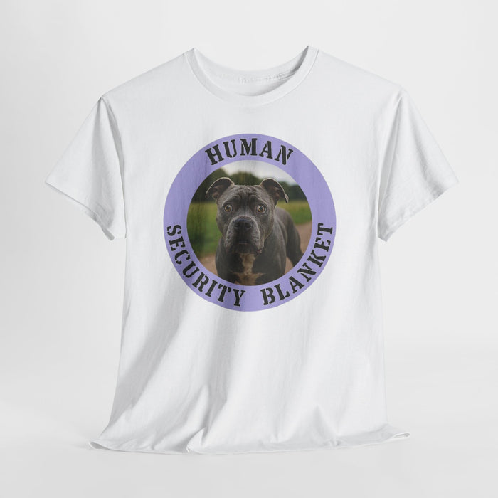 Pit Bull Dog "Human Security Blanket" Tee — Funny Rescue Pet Gift