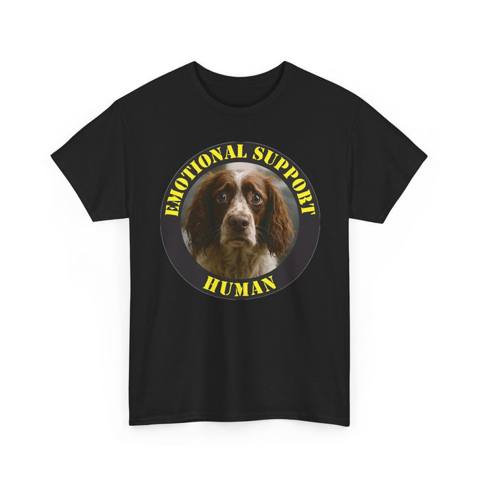 Emotional Support Human Tee — Funny Dog Face Graphic T-Shirt