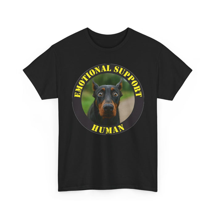 Emotional Support Human T‑Shirt — Doberman Pet Lover Tee