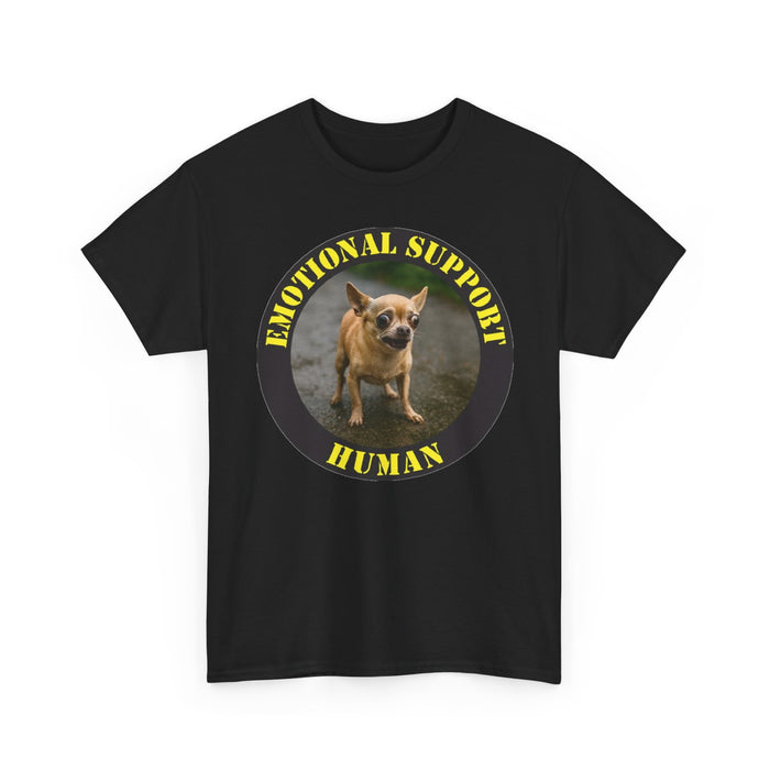 Emotional Support Human T‑Shirt — Cute Dog Badge Tee for Pet Lovers