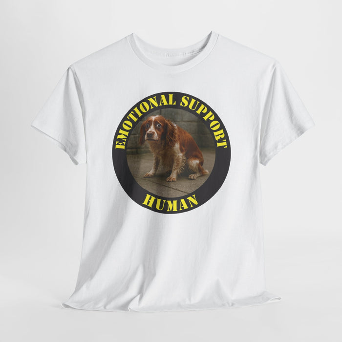 Emotional Support Human T‑Shirt — Cute Spaniel Pet Therapy Tee