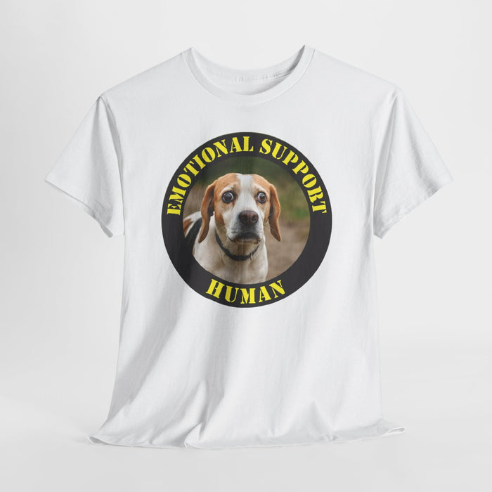 Emotional Support Human T‑Shirt — Funny Dog Photo Tee for Pet Lovers