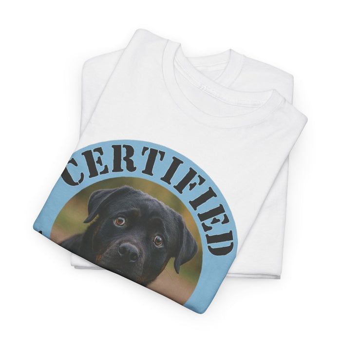 Rottweiler Certified Velcro Dog T‑Shirt – Funny Black Lab Pet Lover Tee