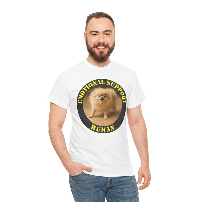 Emotional Support Human Tee — Cute Pomeranian Graphic T-Shirt