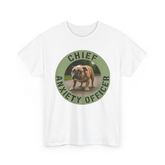 Chief Anxiety Officer T-Shirt — Funny Bulldog Pet Tee