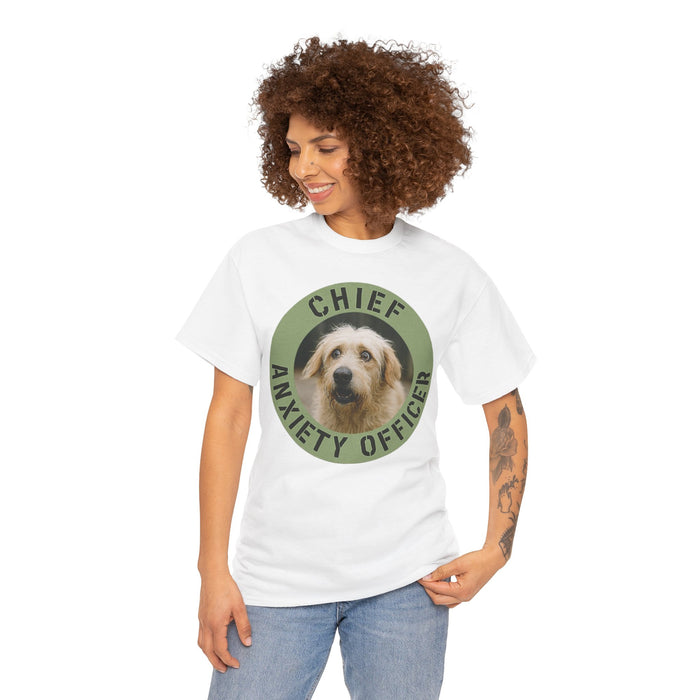 Chief Anxiety Officer T-Shirt — Cute Dog Graphic Tee for Anxious Pet Lovers
