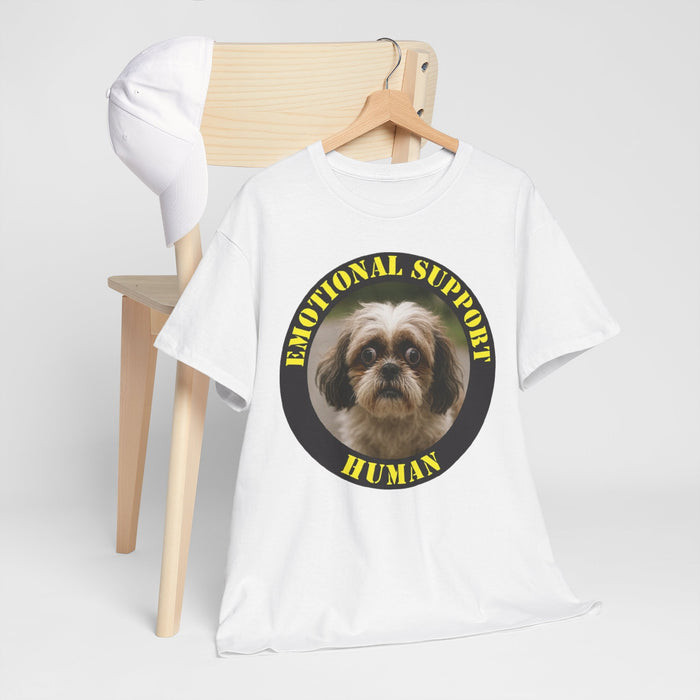 Emotional Support Human T-Shirt — Cute Shih Tzu Pet Rescue Tee